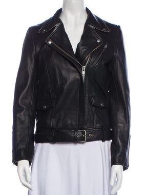Maje Black Leather Moto Jacket - Women Sz 40/Small